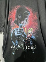 Loot Crate Exclusive Injustice 2 Black 100% Cotton Short Sleeve Shirt Size XL