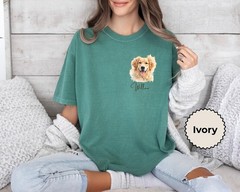 Custom Pet Portrait Comfort Tee Personalized Dog Cat Photo Shirt Gift