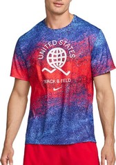 [FJ3411-635] MENS NIKE DRI-FIT USA MILER PRINTED RUNNING T-SHIRT
