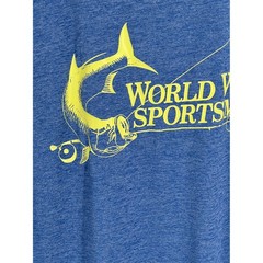 World Wide Sportsman Mens XL Blue Heathered Fishing Graphic T-Shirt Short Sleeve