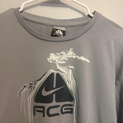 Nike Acg Gray Mountain Spell out Graphic Long Sleeve Shirt Men’s XL
