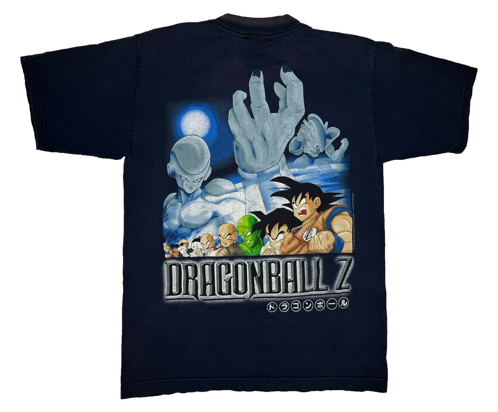 Vintage 1997 Dragon Ball Z Made In USA Graphic T-Shirt Goku Picollo Navy | M