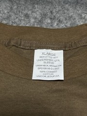 New Brown Military undershirt XL Shirt 8420-01-112-1477 unicor Combed Cotton