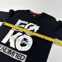 Vtg Ecko Unltd Mens Center Logo Thermal Waffle Knit Long Sleeve Shirt L Black