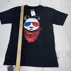 SOOOEC Shirt Mens Medium Black Sound Activated LED Panda Graphic Tee Novelty