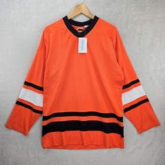 Undefeated Hockey Jersey Mens Large Orange Black Fight Strap Streetwear New
