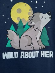 Great Wolf Lodge Sz S Unisex Wiley the Wolf Blue Wild About Her t-shirt NWT
