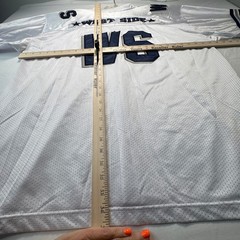 Shekinah West Side Football Jersey Mens 3XL White Navy Tackle Twill Mesh Y2K