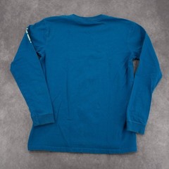 Carhartt Loose Fit Heavyweight Long Sleeve Logo Graphic Tee Atomic Blue Size XS