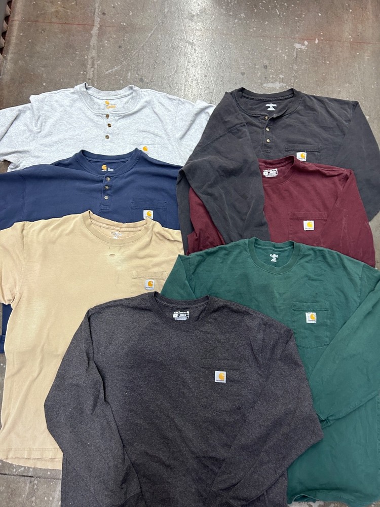 Carhartt T Shirt Lot Mens XL 7pc Mixed Colors Pocket Tee Logo Workwear Bundle