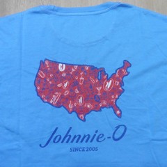 JOHNNIE O Mens M MEDIUM T SHIRT BREWS N VIEWS MALIBLU BLUE RED DALE 2.0 GOLF USA