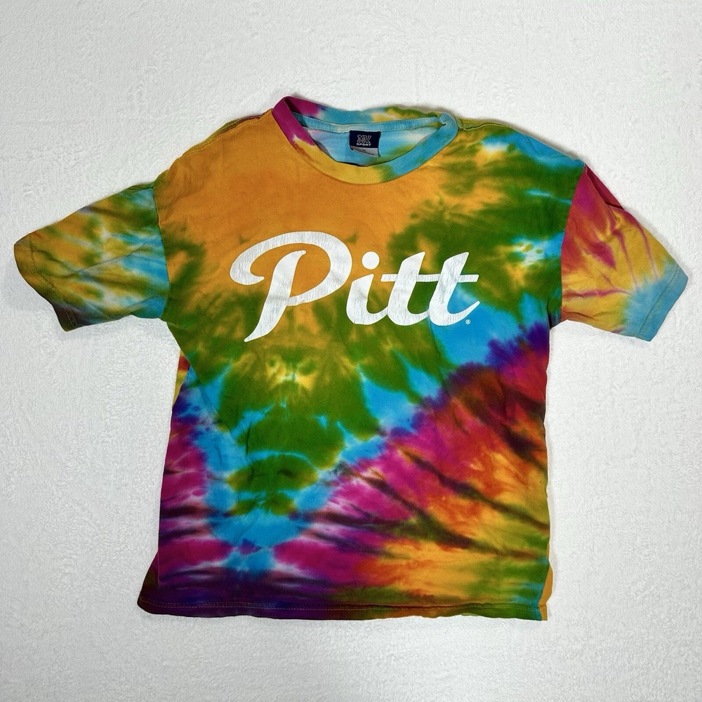 VTG PITT Panthers Tie Dye Shirt MV Sport sz M University of Pittsburgh 90s Style