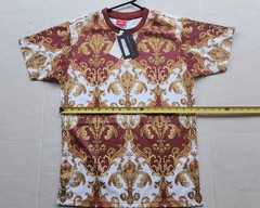 Victorious Los Angeles Rhinestone Baroque T-Shirt – Burgundy Gold – Size: Small