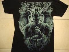 Avenged Sevenfold Rock Band Skull King Concert Tour Black Cotton T Shirt Size M