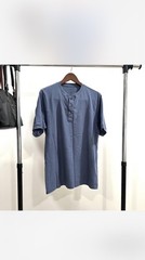 L.L.Bean Men’s Blue Solid Henley Button Slim Fit Short Sleeve T-Shirt Size M