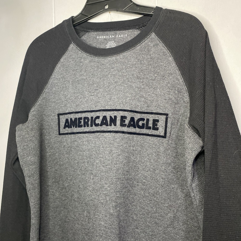 American Eagle Thermal Shirt Long Sleeve Mens Medium M Y2K 21×27