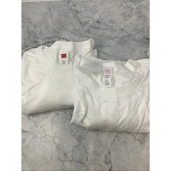 Hanes Essentials Mens Large White 2-Pack 100% Cotton Long Sleeve T-Shirt OS16-22