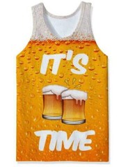 It’s Beer Time 3D Print Men Gym Vest Fitness Tank Top Summer Sleeveless T Shirt