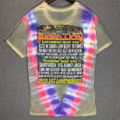 2013 Carolina Rebellion Tie Dye T-Shirt Sz M Hanes Skull Rock Band Tee
