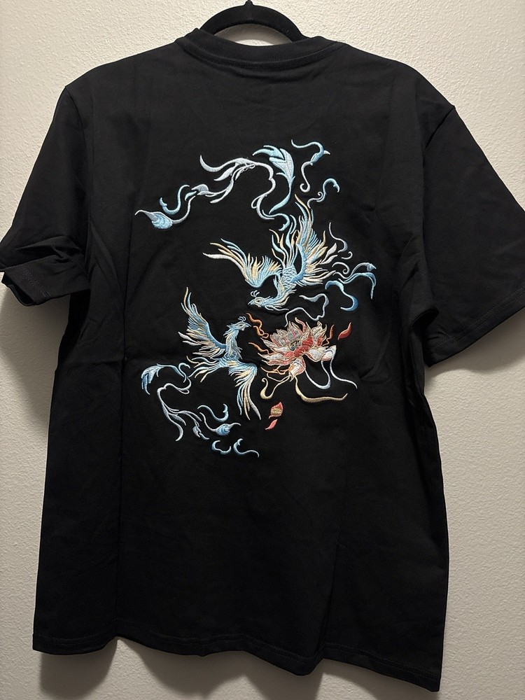 NWT NIEPCE Phoenix Embroidered T-Shirt Black M Japanese Streetwear KH-606