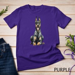 Watercolor Portrait Doberman Pinscher For Dog Owners Unisex T-shirt