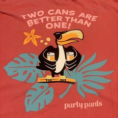 Party Pants Keg Stand Graphic T-shirt Size Large Two Cans Are Better Than One