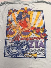 Zeta Tau Alpha ZTA Sorority Masquerade 2023 Formal DJ Pocket T-Shirt Blue Large
