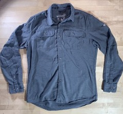 Kuhl Mountain Grown Button Up Shirt Mens Small Blue Herringbone Outdoor Hiking