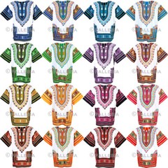 Dashiki shirt 50 shades color unisex african bohemian style cotton 100%