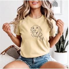Custom Pet Portrait Comfort Tee Personalized Dog Cat Photo