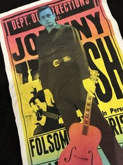 Johnny Cash T Shirt Colorful Folsom Prison Blues Music Tee Women’s Large