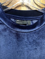 ASOS DESIGN Men’s Navy Blue Sleeveless Velour Top, Size Large
