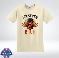 Six Seven Bruh Cool Turkey Sunglasses Funny Fall Vibes T-Shirt