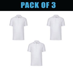 Pack of 5 & 3 Fruit of the Loom 65/35 Polo Plain Smart Casual Short Sleeve SS402