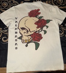 Valabasas Men’s White Tattoo Shop Eagle Skull Rose Graphic Crew Neck T-Shirt S