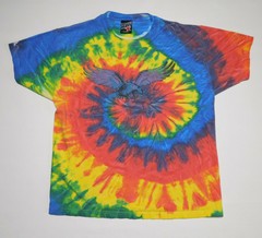 Vintage 2000s Y2K TOP HEAVY Tie Dye Swirl Soaring Eagle Cotton T Shirt Mens L