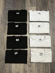 Lot of 8 PRO 5 Super Heavy Blank Black & White Short Sleeve T-Shirts Work XL