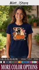 Cat Black Pumpkin Shirt, Cute Halloween Cat Lover Graphic Tee