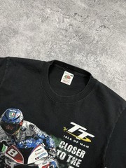 Vintage Isle Of Man TT Races Motorbike Racing Road Black T-Shirt Tee 90s
