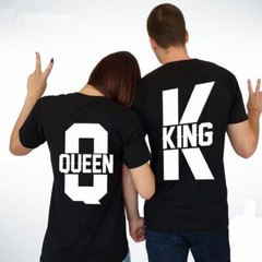 Short Sleeve Matching Lovers Unisex T-Shirts King Queen Casual Loose Couple Tops