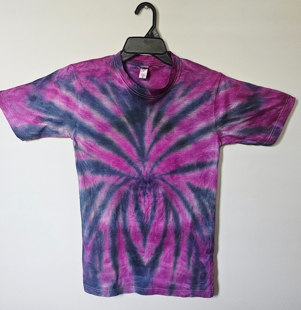 New Spider Tiedye Purple & Black Color Mens T-Shirt Blank Tye Dyed Tee