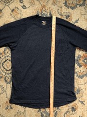 Ariat Rebar Shirt Mens Large Blue Long Sleeve Pocket Workwear Logo Tee Tagless