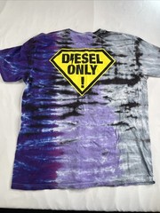 DJ Diesel Shaq Tie Dye T Shirt L Purple Rave EDM Front Back Print