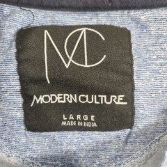 MODERN CULTURE T Shirt Mens Large Blue Black Outline Crew Neck Basic Classic