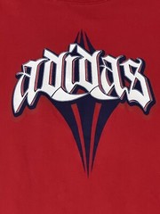 Rare Vintage Adidas Red Sleveless TShirt Graffiti Hip Hop Style