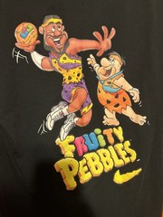 Nike Lebron James Fruity Pebbles Fred Flintstone Shirt M NBA Cartoon Cereal