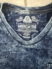American Rag Cie Men’s M Blue Acid Wash Pocket Crew Neck Cotton Jersey T-Shirt