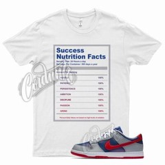 White SUCCESS Shirt for N Dunk Low Samba Hyper Blue Red Grey Silver Mid Draft
