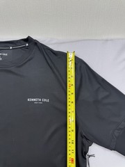 Kenneth Cole Mens Black Long Sleeve Active T-Shirt L Reflective Wicking