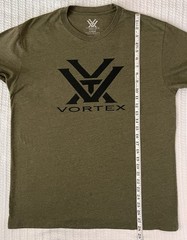 Vortex Optics Shirt Mens Lg 21” X 28” Black Logo Green T Shirt